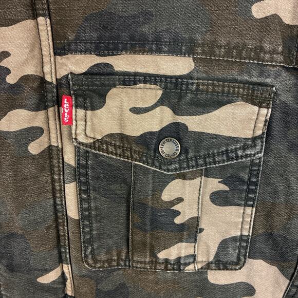 Levis Sherpa Lined Field Jacket Hoodie Men S Camo Utility Full Zip Chore Coat - Picture 6 of 11